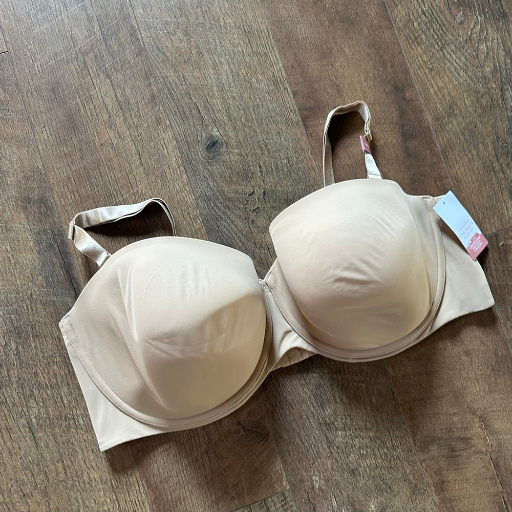 Women's Cacique Lightly Lined Multi-Way Strapless Bra 48DDD Beige